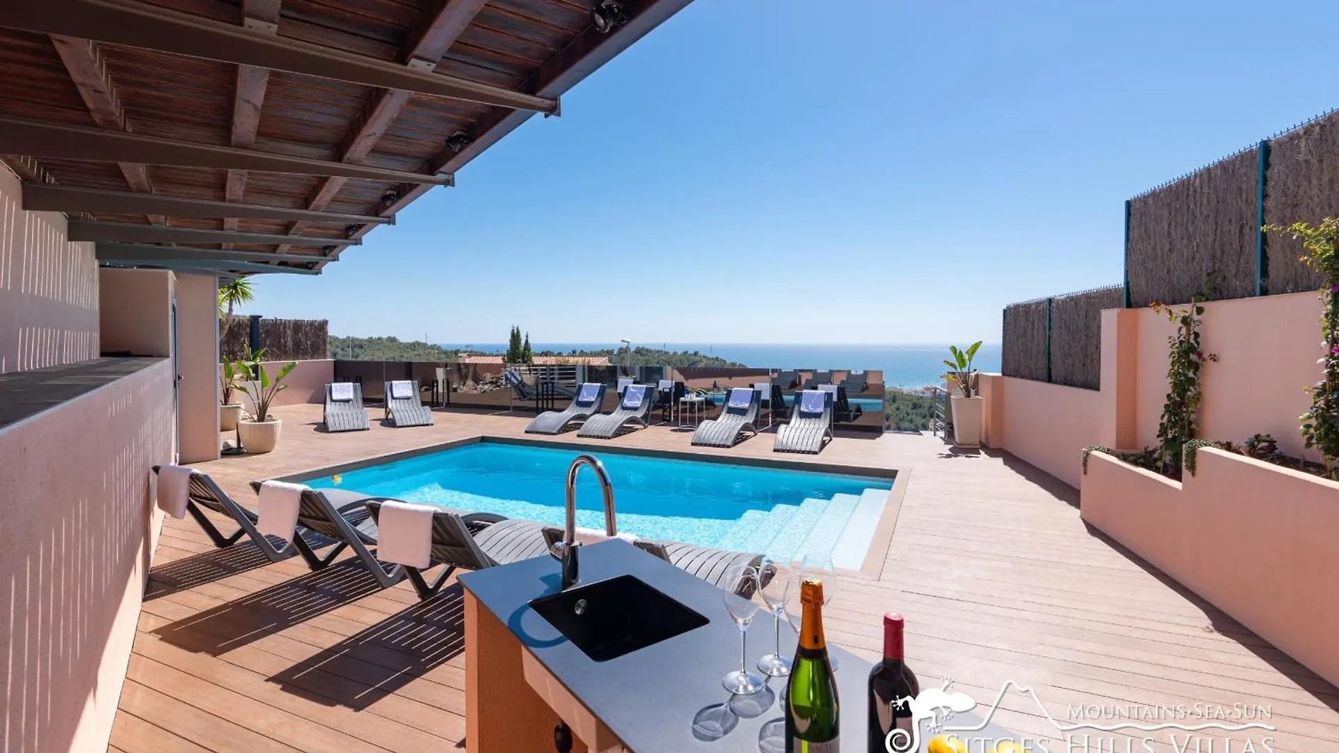 Stylish Villa Havana With Sea Views, Private Pool & A/C 시체스 스페인